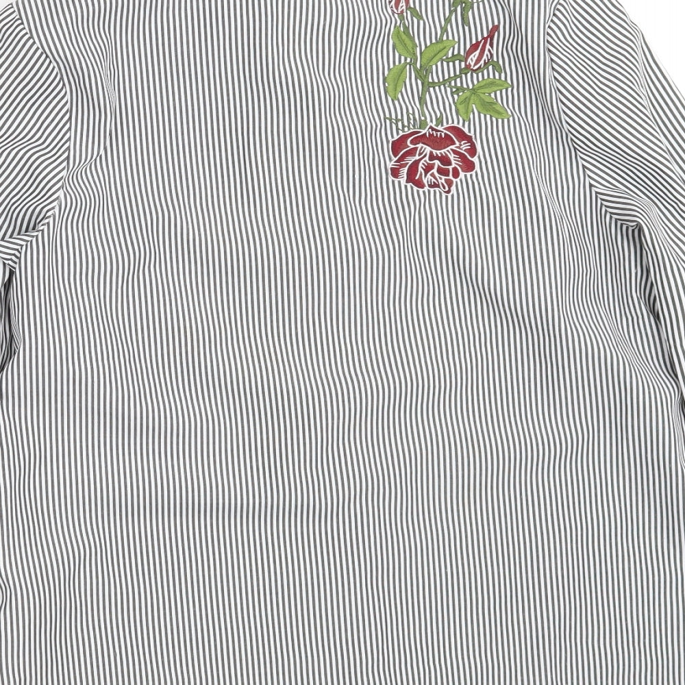 Womens UK Size 8 New Look White Basic Button-Up