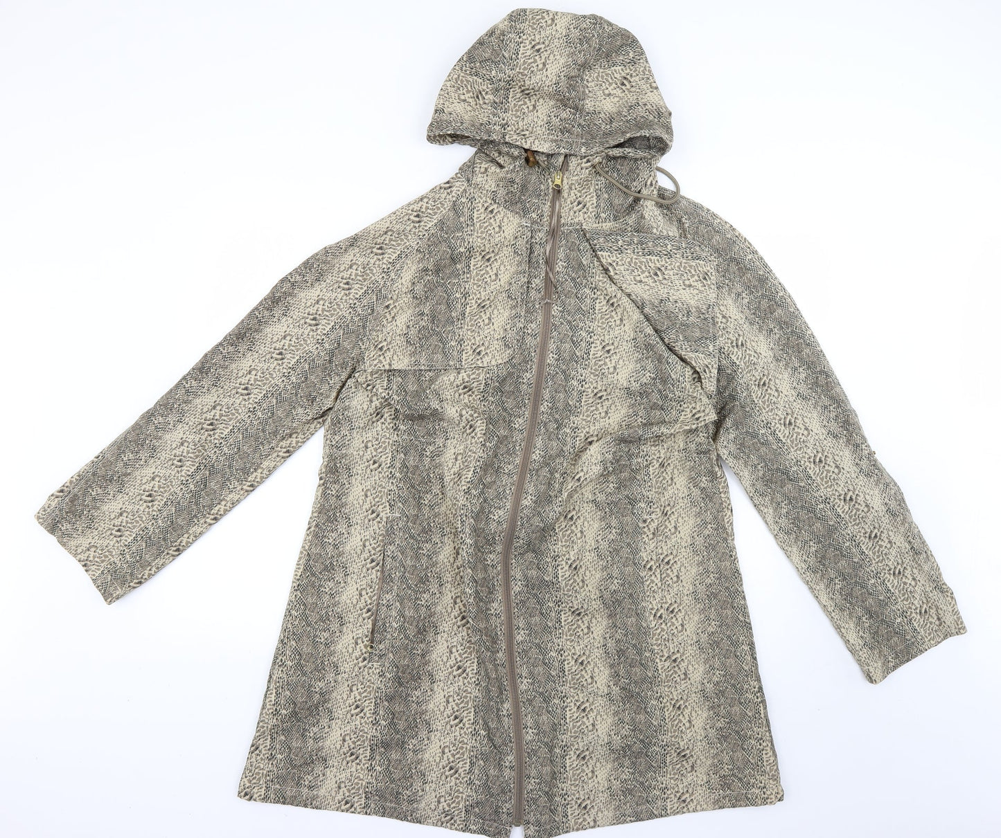 Denim Womens Brown Animal Print  Rain Coat Coat Size M