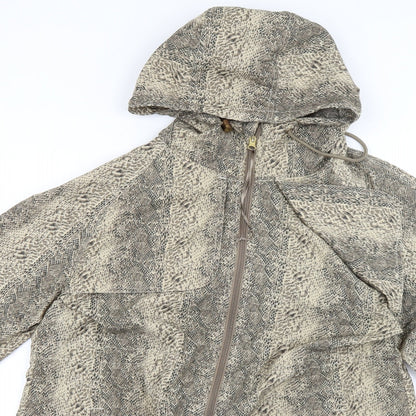 Denim Womens Brown Animal Print  Rain Coat Coat Size M