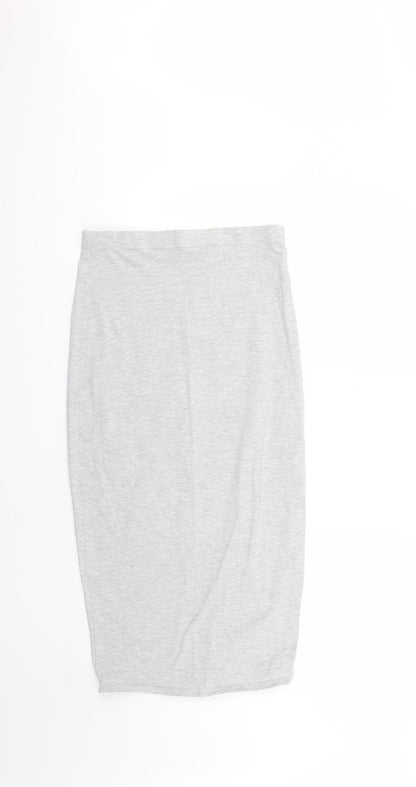 PRETTYLITTLETHING Womens Grey   Straight & Pencil Skirt Size 8