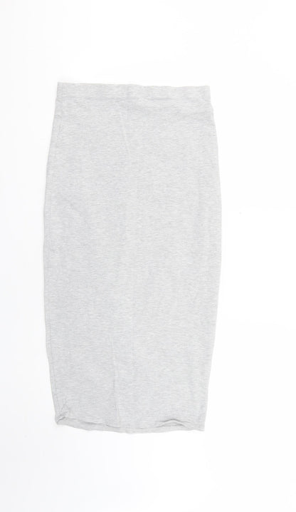 PRETTYLITTLETHING Womens Grey   Straight & Pencil Skirt Size 8