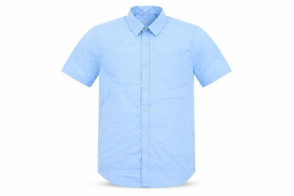 Front view of Next boys’ blue basic button-up, size 13, years