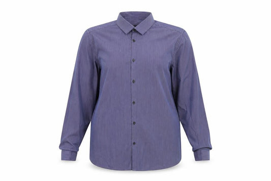 Womens UK Size 16 Cedar Wood State Blue Basic Button-Up