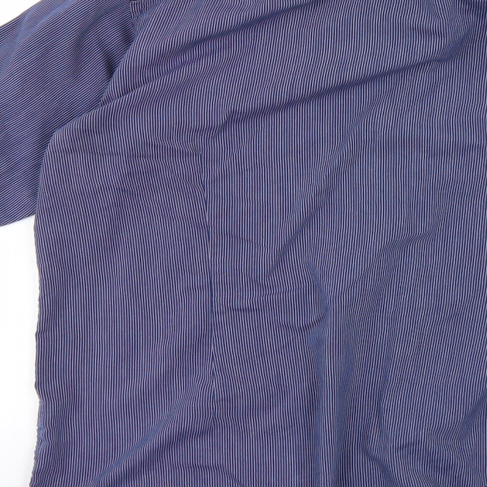 Womens UK Size 16 Cedar Wood State Blue Basic Button-Up