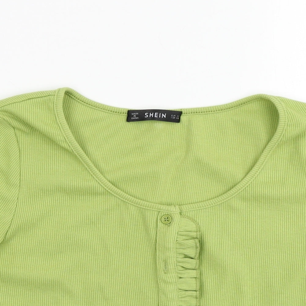 SheIn Womens Green  Knit Cardigan Jumper Size XS