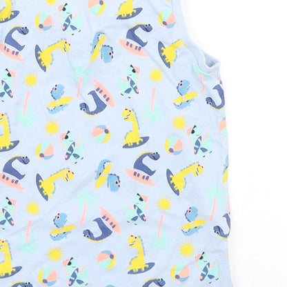 Matalan Boys Blue   Basic Tank Size 3-4 Years  - Dinosaur print