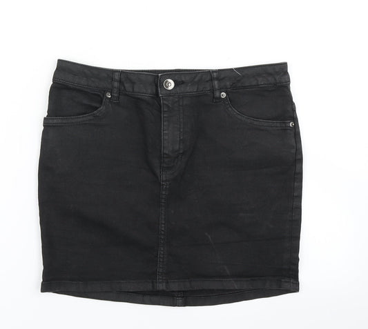 Divided Womens Black  Denim A-Line Skirt Size 10