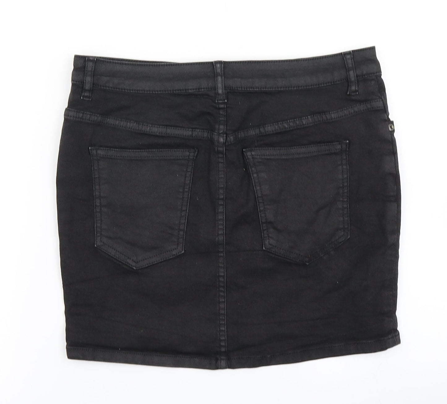 Divided Womens Black  Denim A-Line Skirt Size 10