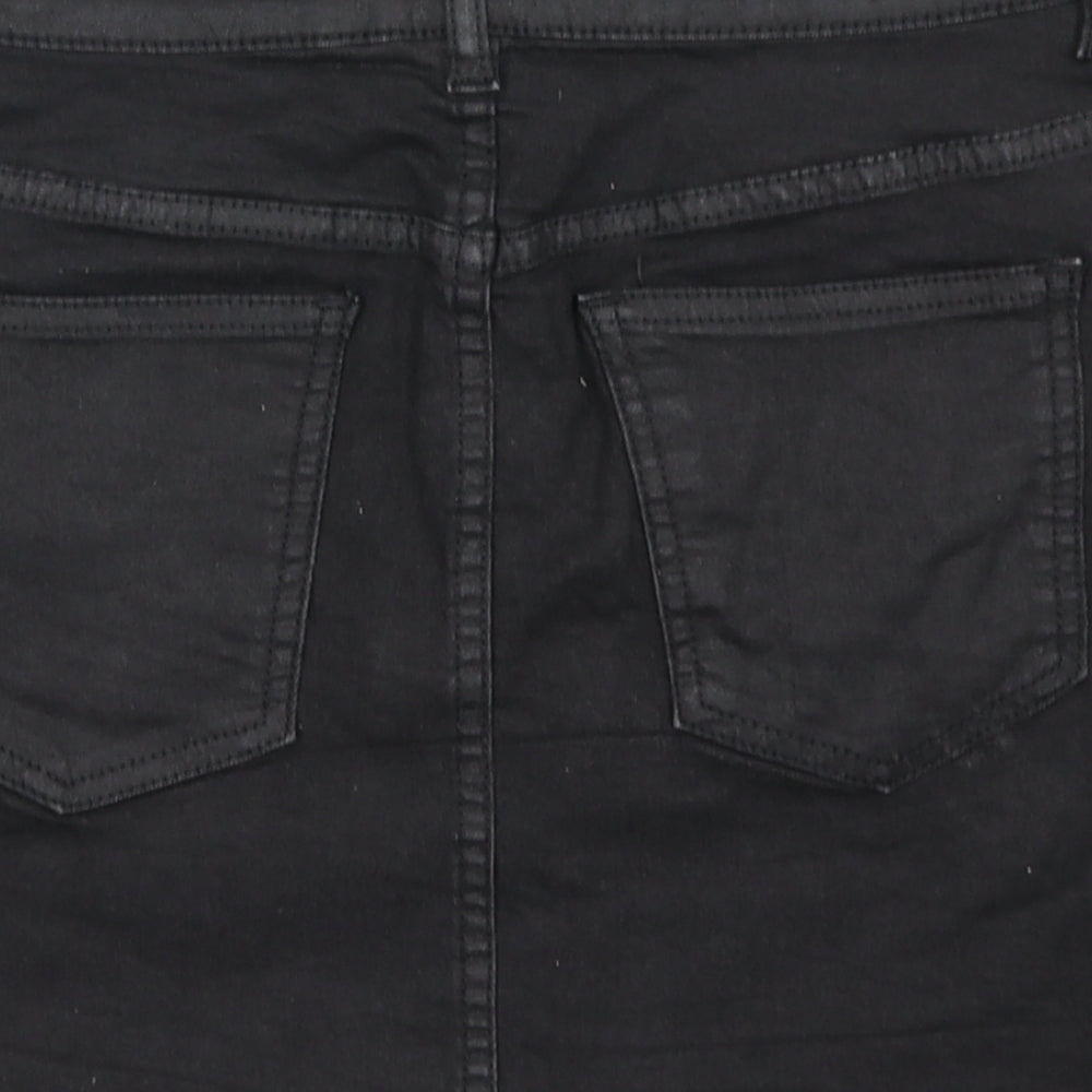 Divided Womens Black  Denim A-Line Skirt Size 10