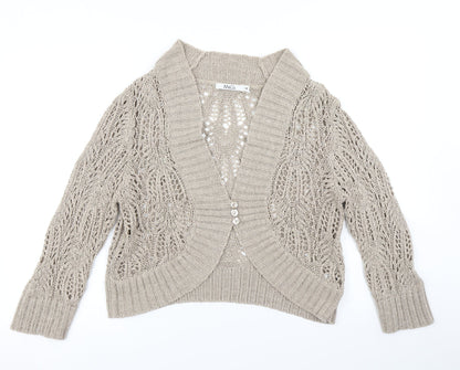 M&Co Womens Brown  Knit Cardigan Jumper Size M