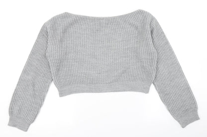 Womens UK Size S Missguided Grey Pullover Jumper
