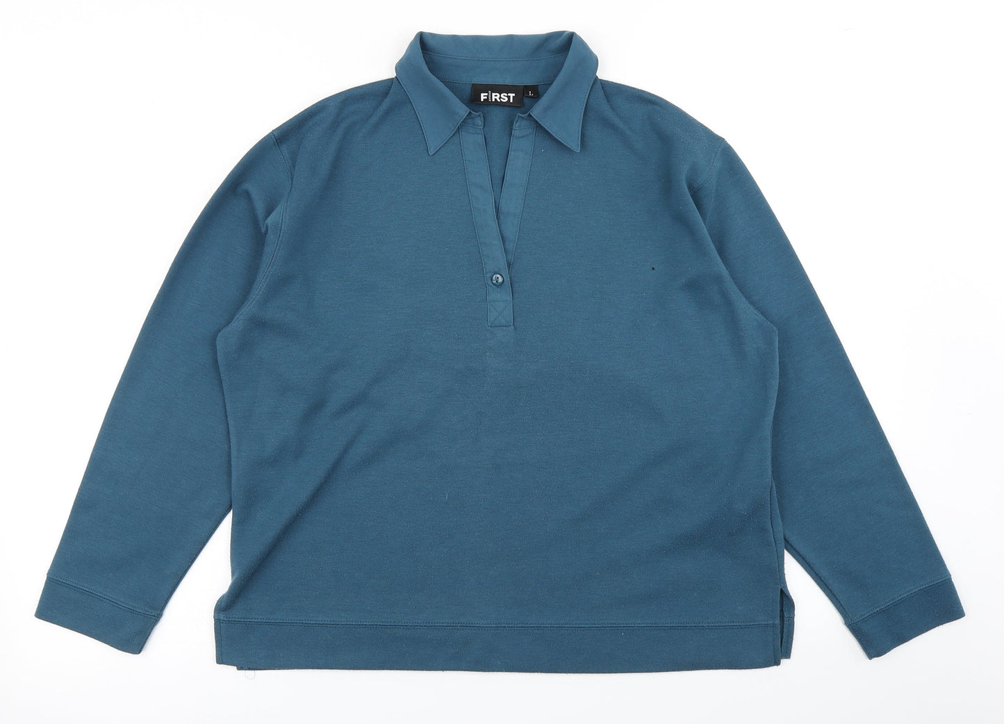 First Avenue Womens Blue   Basic Polo Size L