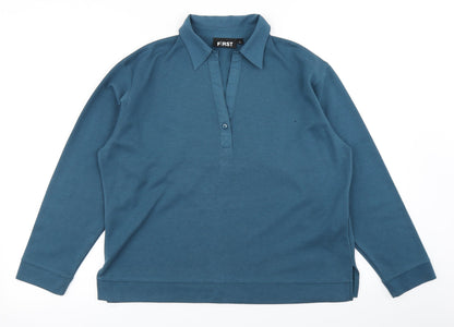 First Avenue Womens Blue   Basic Polo Size L