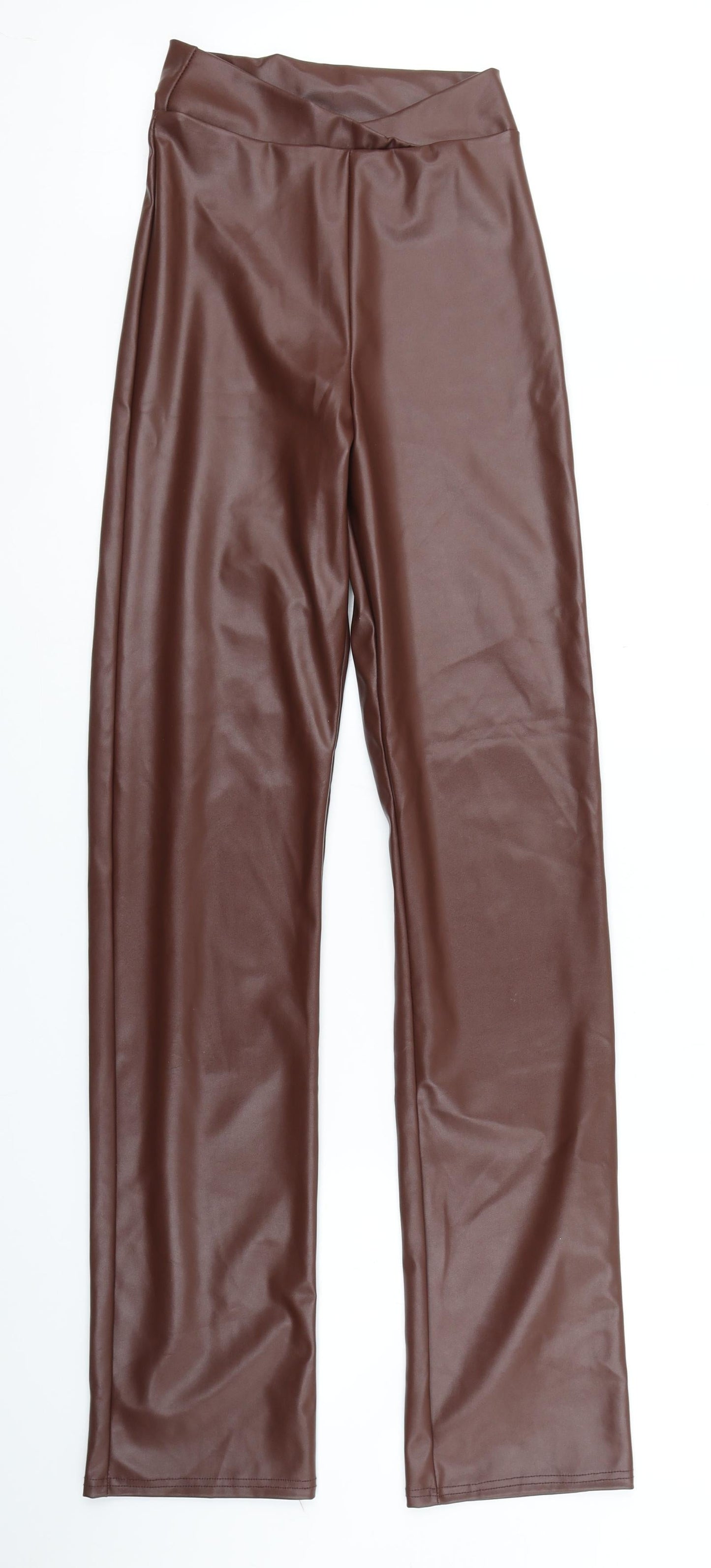 Womens UK Size 4 PRETTYLITTLETHING Regular Fit  Brown Trousers