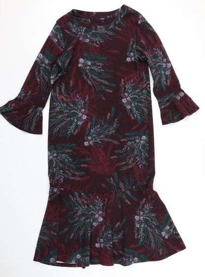 NEXT Womens Purple Floral  Mermaid  Size 8