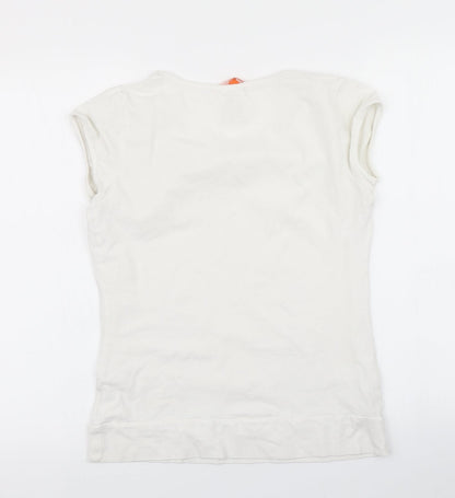 Back view of Not the same women’s white basic t-shirt, size M