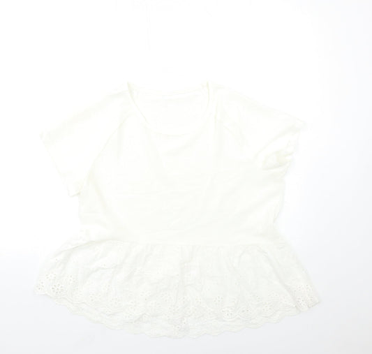 SheIn Womens White   Basic T-Shirt Size L