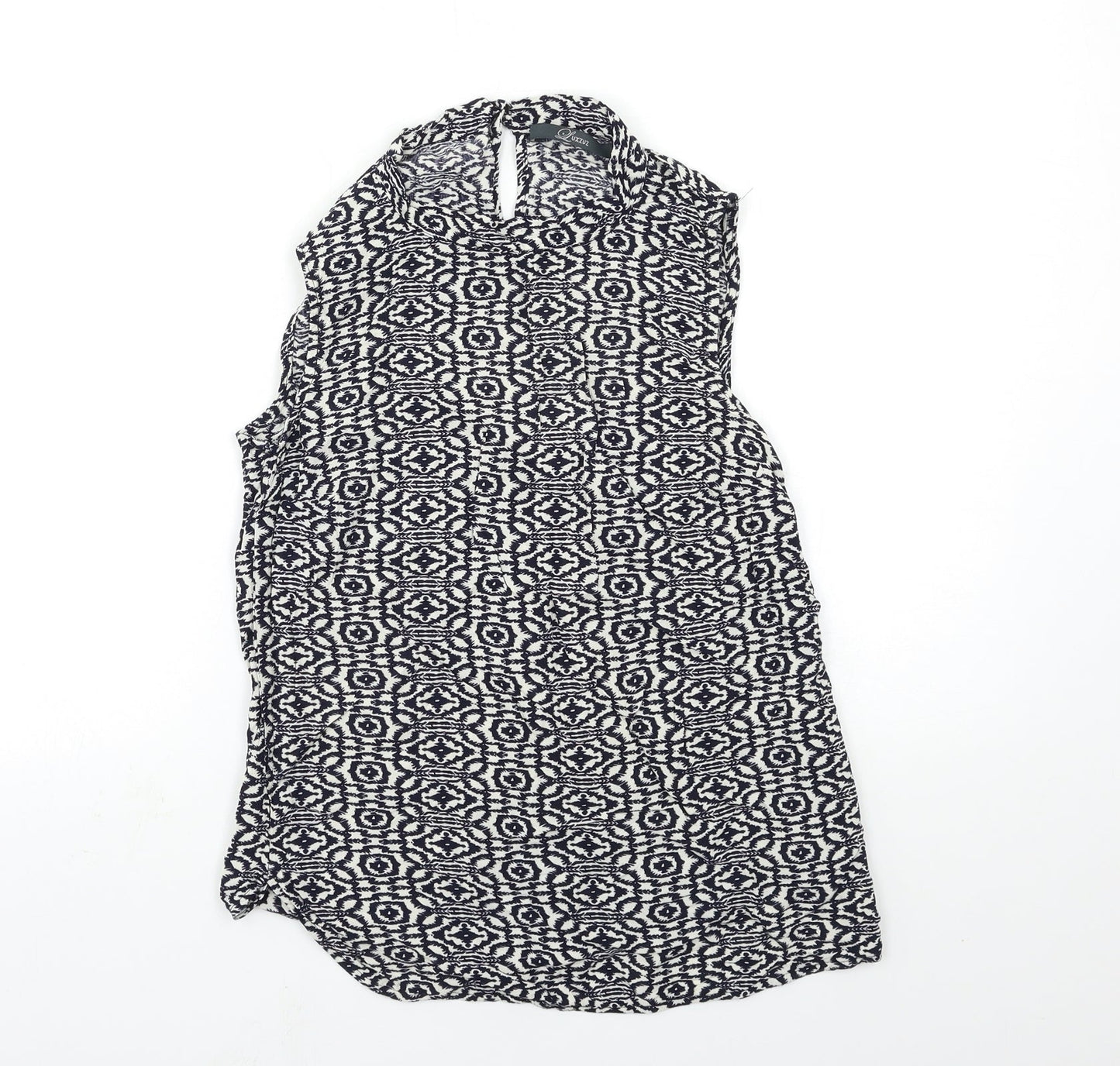 luzuz Womens Black Geometric  Basic Tank Size 6