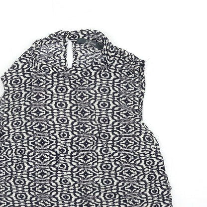luzuz Womens Black Geometric  Basic Tank Size 6
