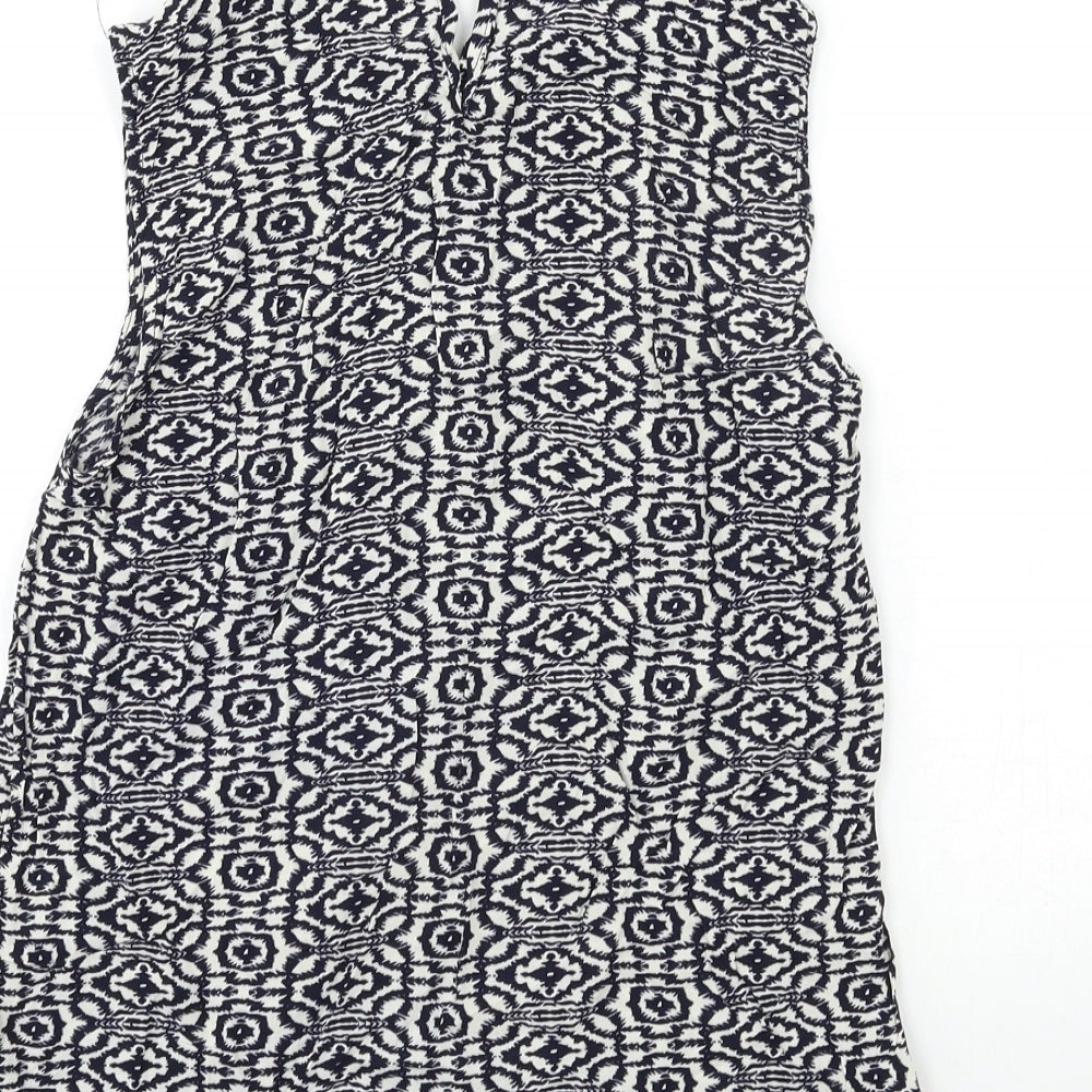 luzuz Womens Black Geometric  Basic Tank Size 6