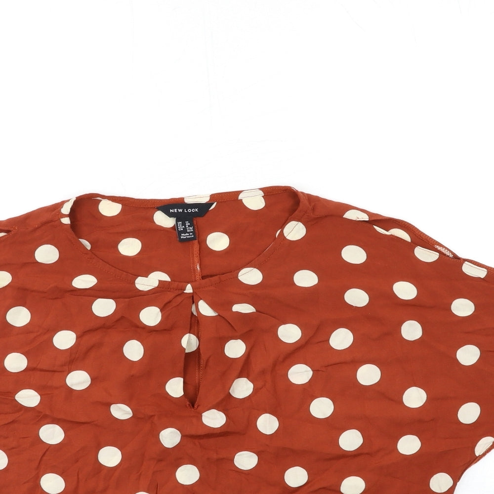Womens UK Size 12 New Look Brown Basic Blouse