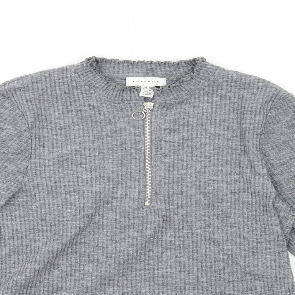 Womens UK Size 14 Topshop Grey Pullover Jumper
