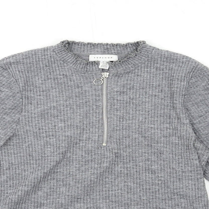 Womens UK Size 14 Topshop Grey Pullover Jumper