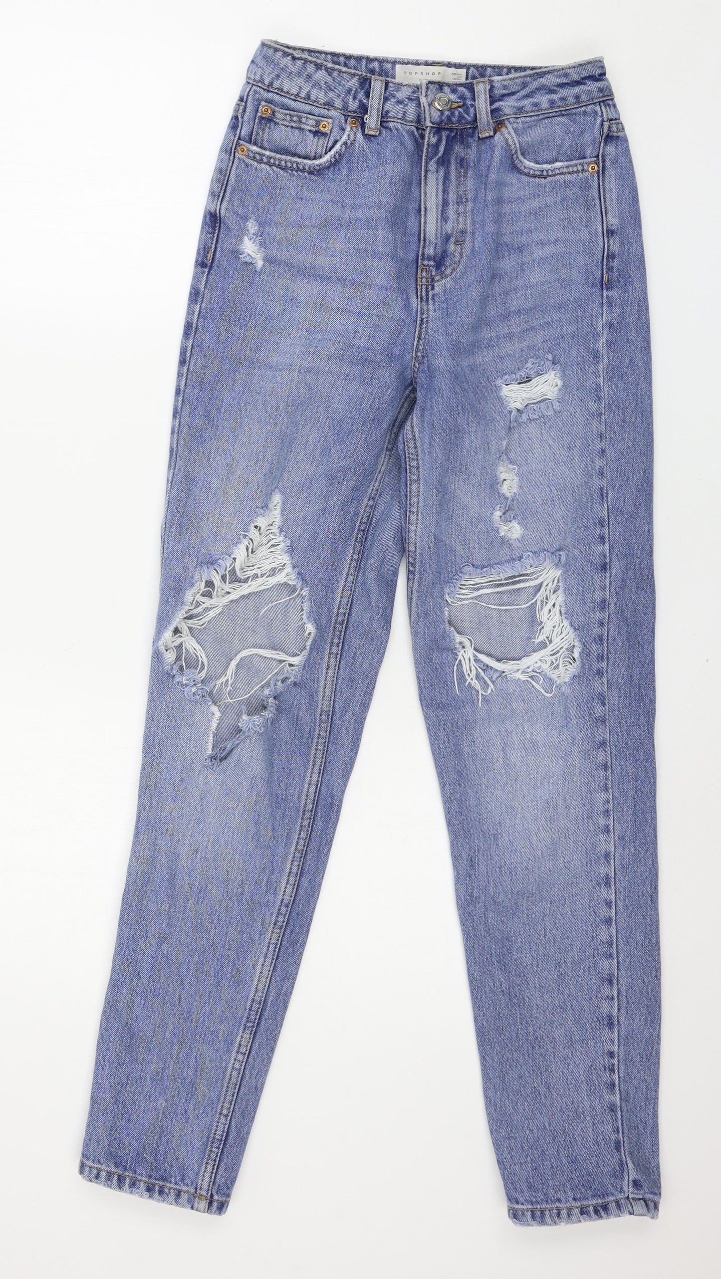Topshop Womens Blue  Denim Mom Jeans Size 25 in L32 in