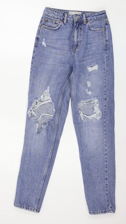 Topshop Womens Blue  Denim Mom Jeans Size 25 in L32 in