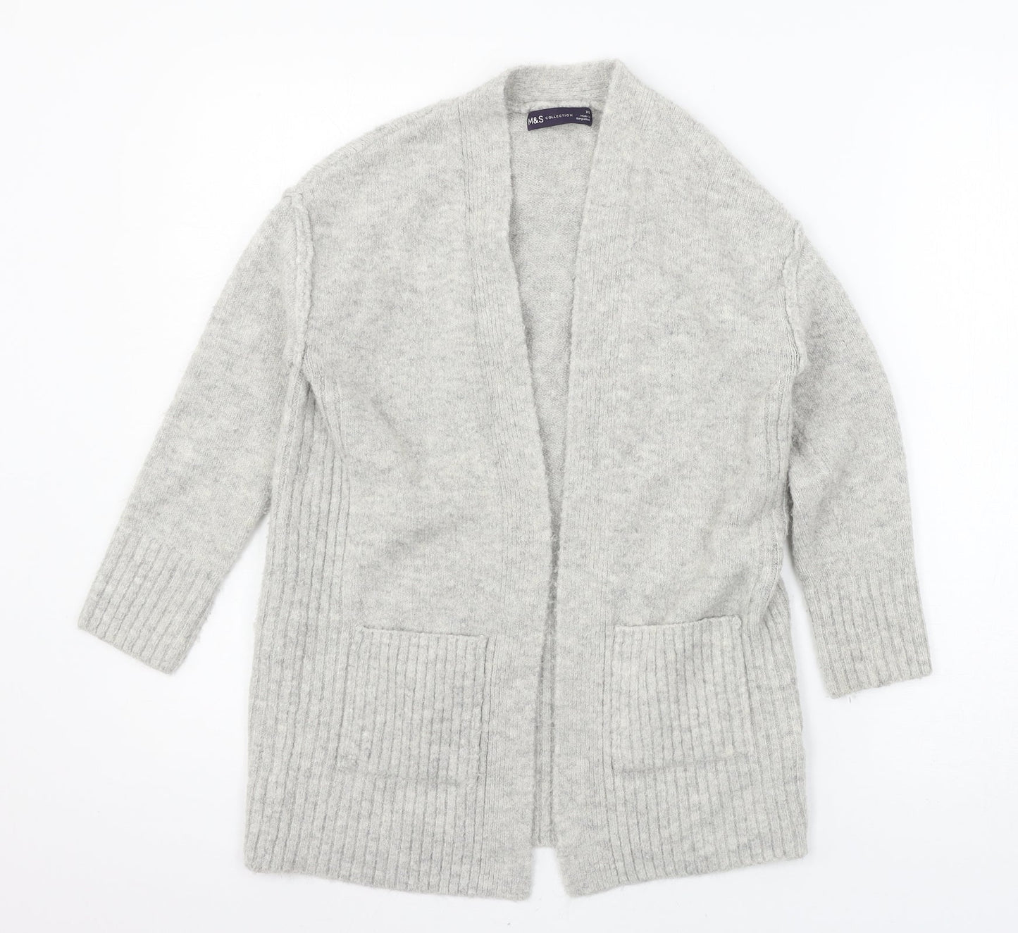 Womens UK Size XS Marks and Spencer Grey Cardigan Jumper