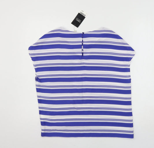Womens UK Size 8 NEXT Blue Basic Blouse