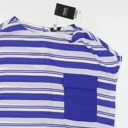 Womens UK Size 8 NEXT Blue Basic Blouse