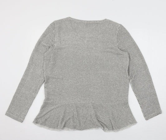 Womens UK Size 14 Betty & Co Grey Basic T-Shirt