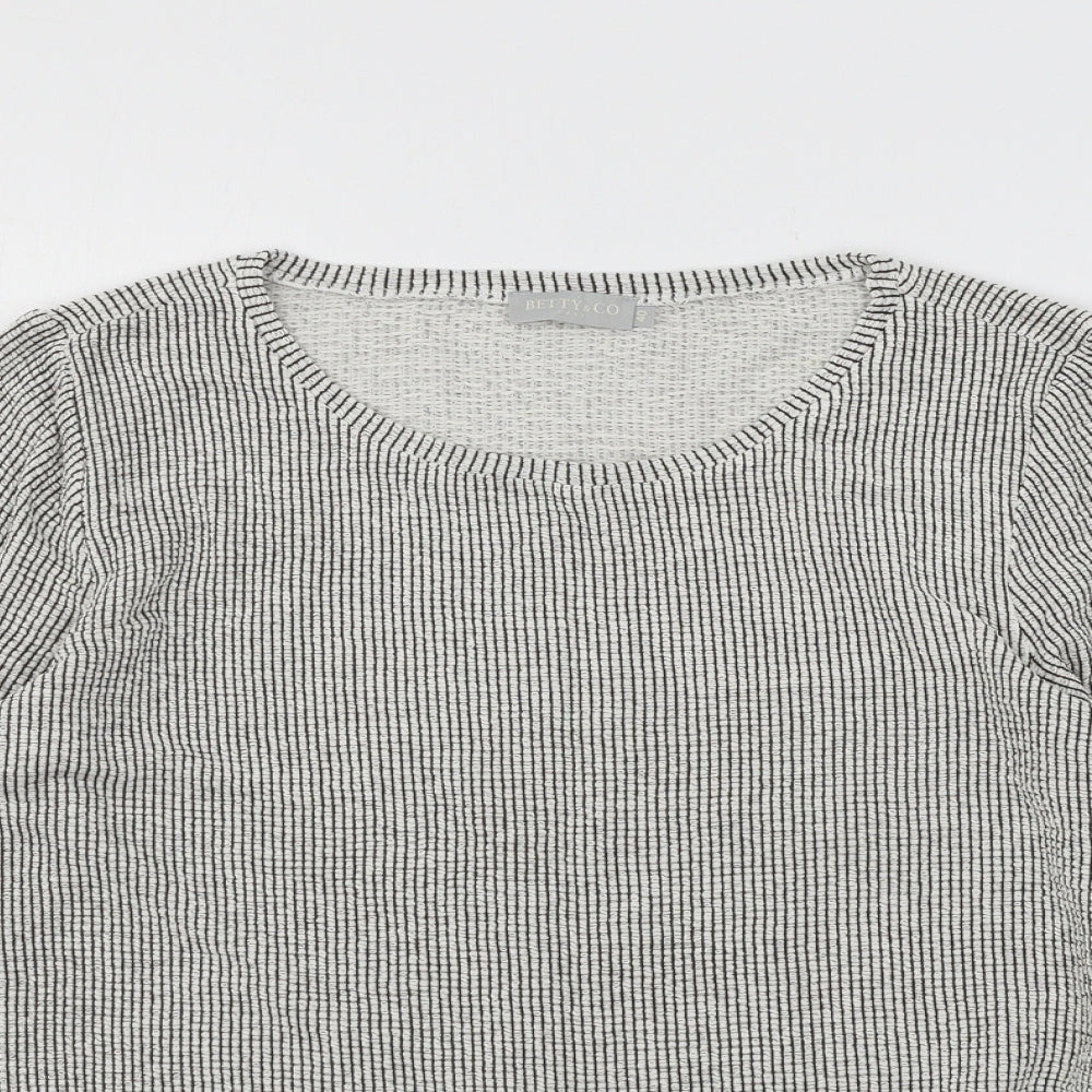 Womens UK Size 14 Betty & Co Grey Basic T-Shirt