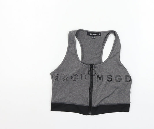 Womens UK Size 8 Missguided Grey Basic Tank