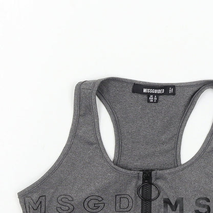 Womens UK Size 8 Missguided Grey Basic Tank