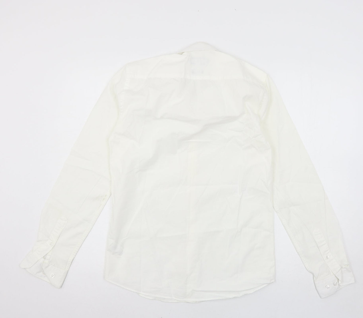 Mens UK Size 14.5 Lime Haus White  Button-Up Long Sleeve Casual Shirt