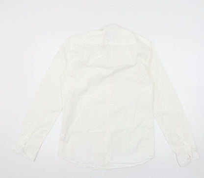 Mens UK Size 14.5 Lime Haus White  Button-Up Long Sleeve Casual Shirt