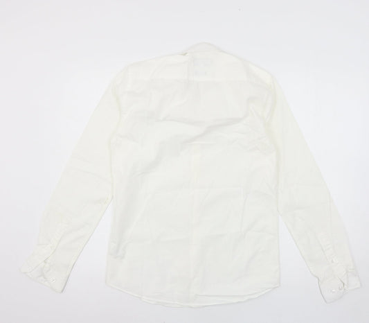 Mens UK Size 14.5 Lime Haus White  Button-Up Long Sleeve Casual Shirt