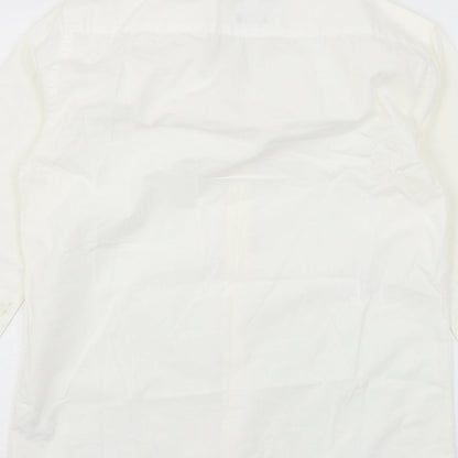 Mens UK Size 14.5 Lime Haus White  Button-Up Long Sleeve Casual Shirt
