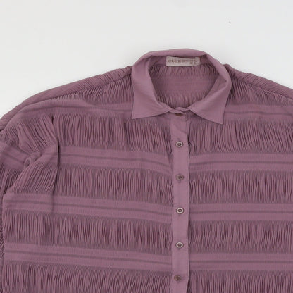 Womens UK Size 8 Club L Purple Basic Button-Up