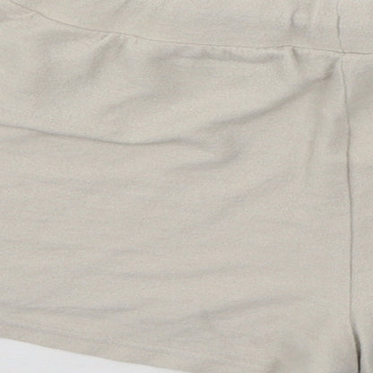 Brand and care label for Disney women’s beige solid jersey top pyjama pants, size UK 6, - mickey mouse