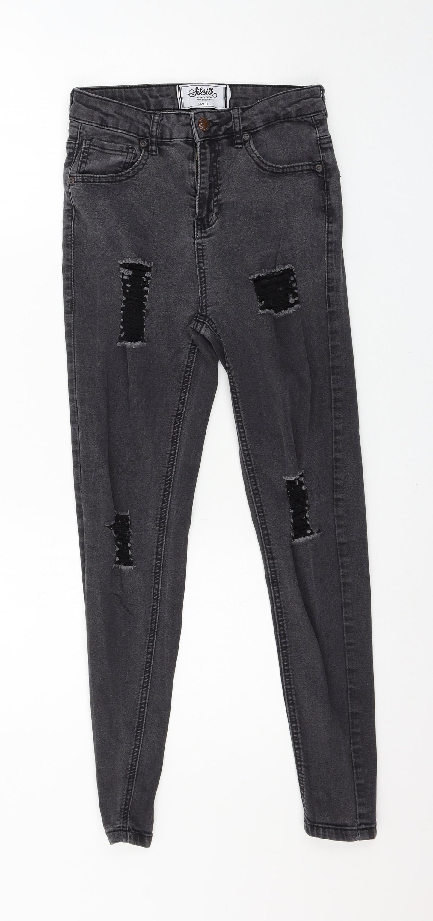 SikSilk Womens Green  Denim Skinny Jeans Size 8 L24 in
