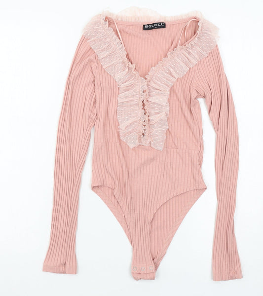 Select Womens Pink  Jersey Bodysuit One-Piece Size S