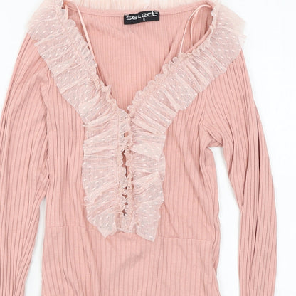 Select Womens Pink  Jersey Bodysuit One-Piece Size S