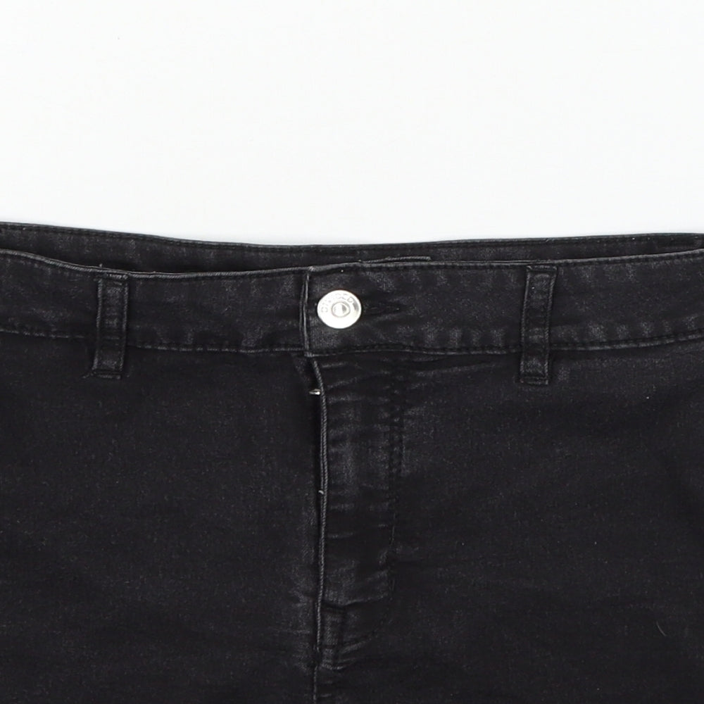Divided by H&M Womens Grey  Denim Hot Pants Shorts Size 8