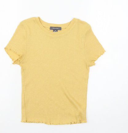 Primark Womens Yellow  Jersey Basic T-Shirt Size 4