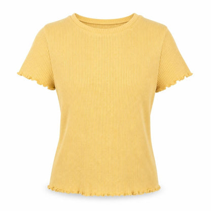 Womens UK Size 4 Primark Yellow Basic T-Shirt