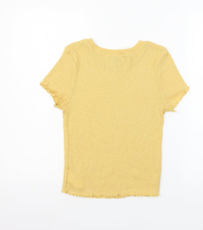Primark Womens Yellow  Jersey Basic T-Shirt Size 4