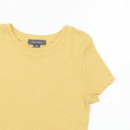Primark Womens Yellow  Jersey Basic T-Shirt Size 4